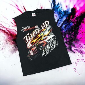 Vintage NASCAR Dodge Motor sports Black Sleeveless Men’s T Shirt Sz L